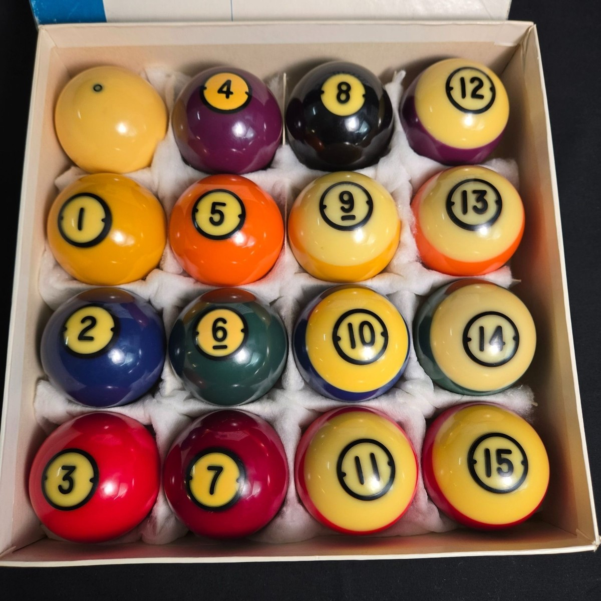 VTG Brunswick Centennial Gold Crown Pool Pocket Balls Complete Set
