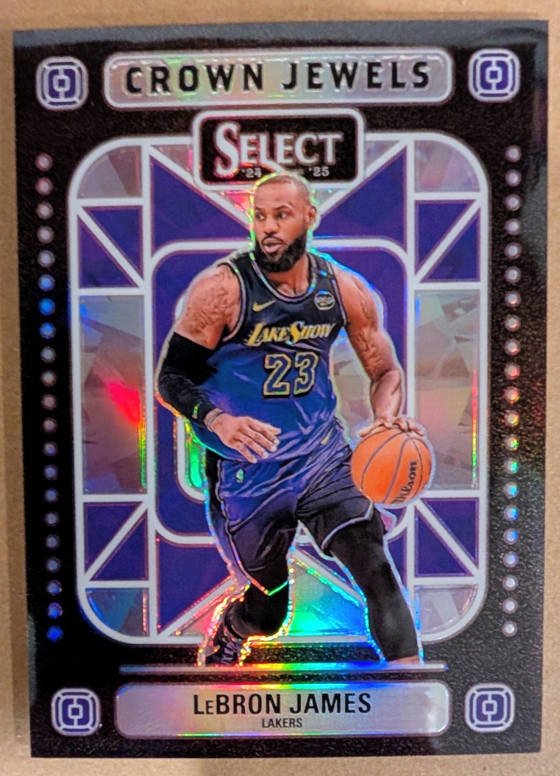 LeBron James 2024 Select Crown Jewels Case Hit #5 Los Angeles Lakers