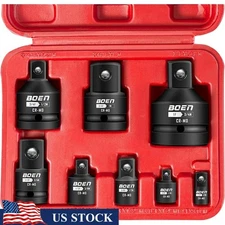 8 Piece Impact Socket Adapter and Reducer Set, 1/4" 3/8" 1/2" 3/4" Drive Socket