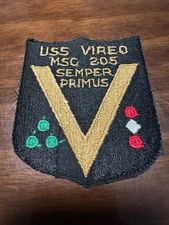Vintage US Navy USS Vireo MSC-205 Mine Sweeper Ship Patch 2