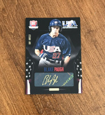 Blake Paugh 2014 USA Baseball Box Set Gold Ink Auto #65 15 U National Team /49