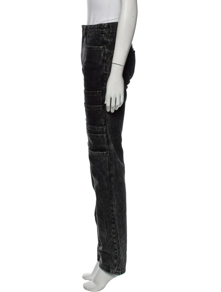 Y/PROJECT Mid-Rise Straight Leg Jeans Size: S Black Stonewash