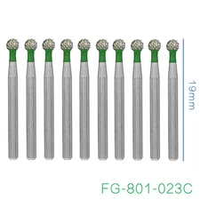 Dental Diamond Burs Round Ball Bur FG 801/023C Coarse Grit Multi-Use High Speed