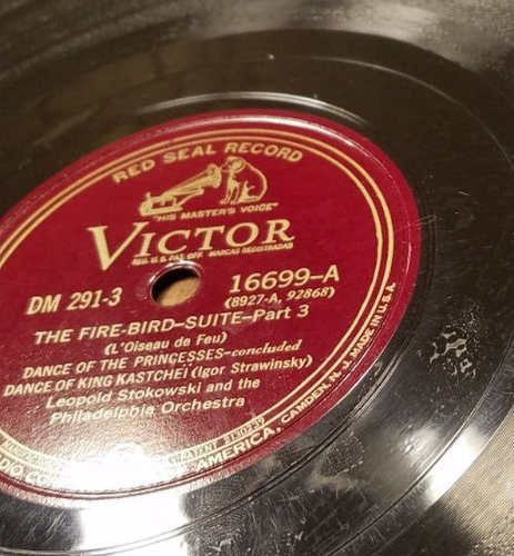 78RPM 12" Victor 3-disc SET Stravinsky Strawinsky Stokowski -Fire Bird Suite E-E - Picture 9 of 11