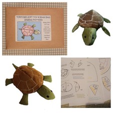 Tortoise Soft Toy or Bean Bag Sewing Pattern - full size pattern & intructions