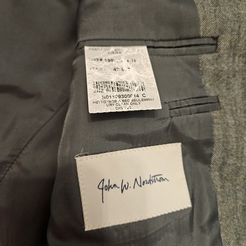 John W. Nordstrom Mens Lori Piano Cashmere Green Herringbone Blazer 42L - Picture 4 of 9