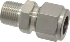Ham-Let 3002011 Tube Connector: 3/8" MNPT x Compression, 316 Stainless Steel