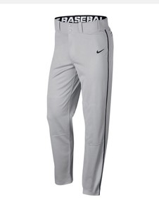 nike white baseball pants with blue piping