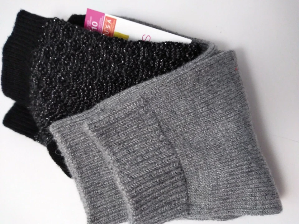 No Nonsense Boot Socks 2 Pair 4-10 Shoe Size Low Corte Black & Grey  - Image 4 of 4