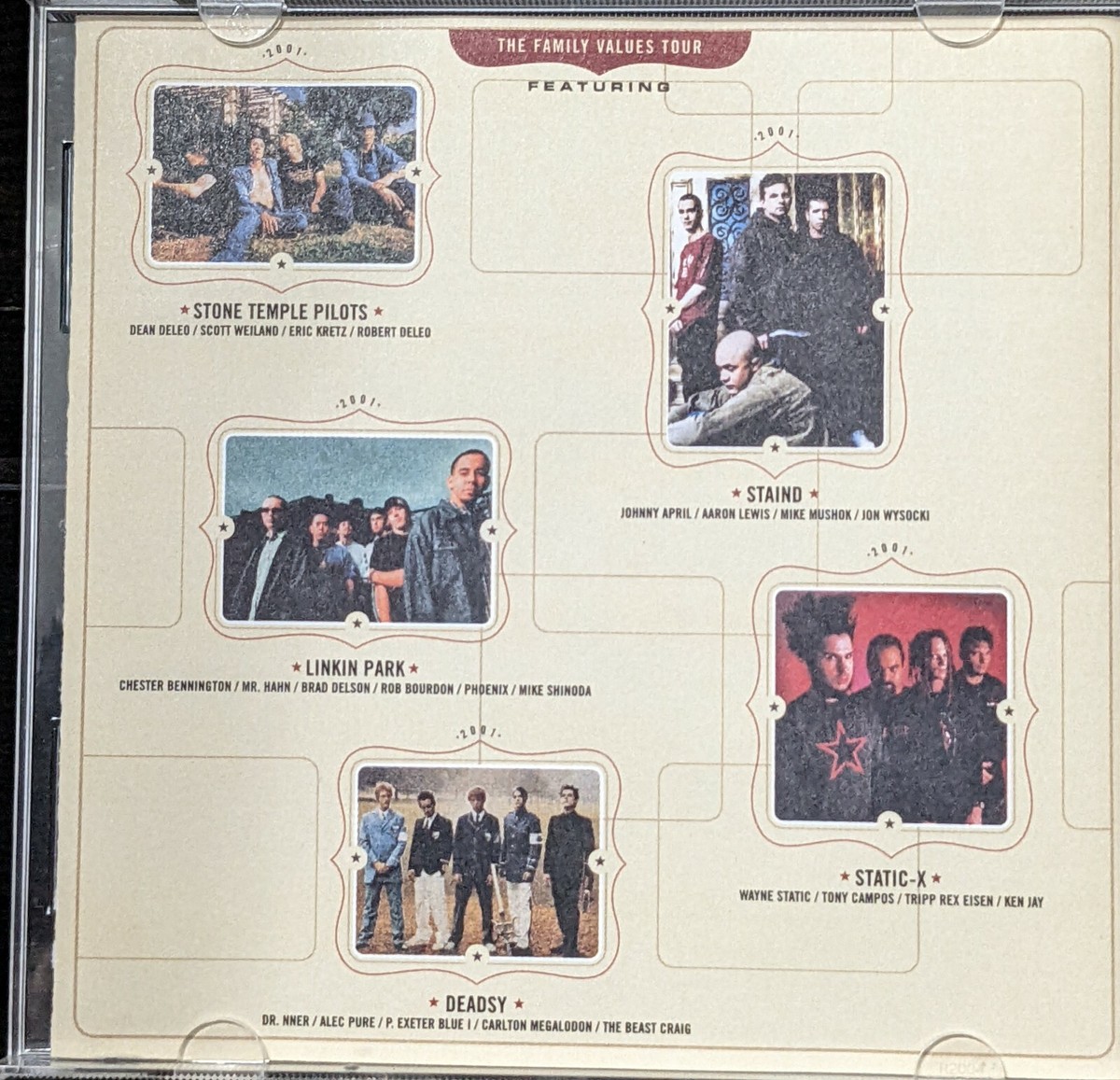 2001 Family Values Tour CD Staind STP Static X Linkin Park Deadsy