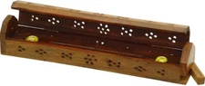 Carved Wood Incense Storage Box 12 Inches