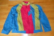Adidas Silver Branded 3-Stripes Zippered MED Lightweight Jacket RED BLUE OLIVE
