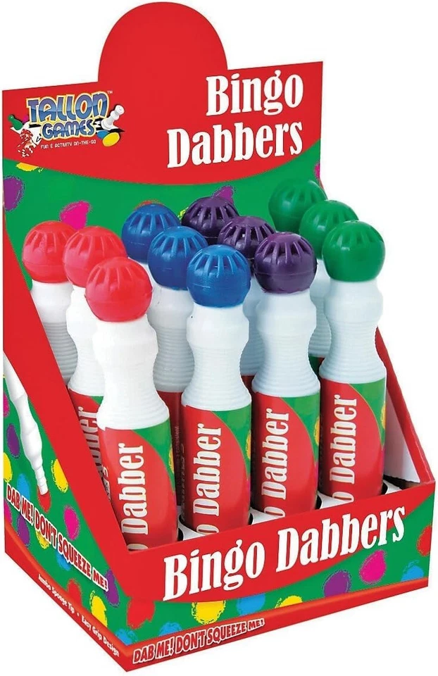 6 Non Drip Bingo Dabbers Marker Pens Red Blue Green Purple Bingo Game Night - Image 3 of 4