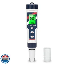 ORAPXI pH Salinity Tester 5 in 1 pH Salt TDS EC Temp Meter for Hydroponic Sys