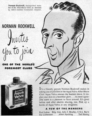 Norman Rockwell by Constantin Alajalov AQUA VELVA After Shave 1948 Magazine Ad