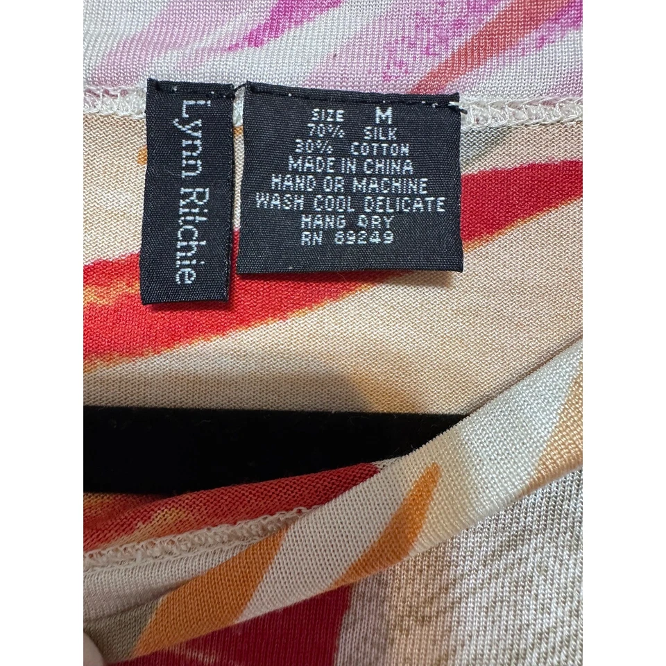 Топ Lynn Ritchie из шелковой смеси с тропическим принтом размер средний роскошь прибрежный роскошный шик - Изображение 2 из 4