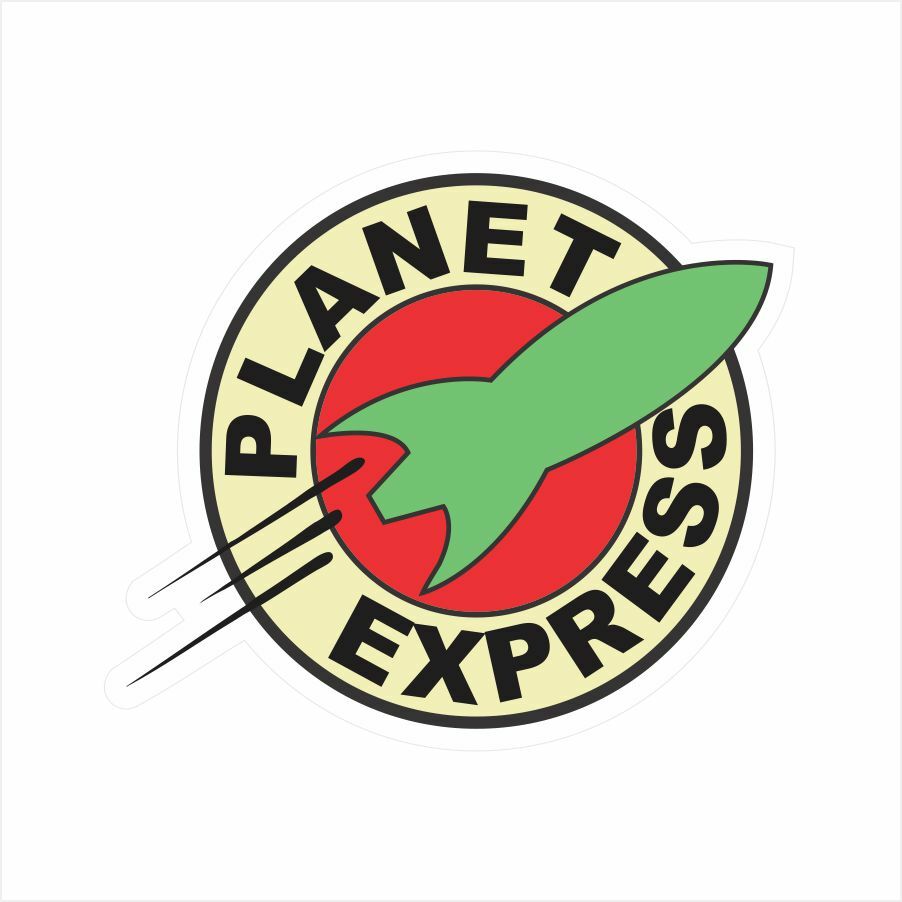 3 PLANET EXPRES LOGO HELMET STICKER HARD HAT STICKER MOTORCYCLE TOOLBOX 2" ROUND