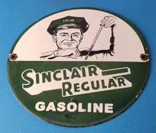 Vintage Sinclair Gasoline Sign - Porcelain Gas Pump Attendant Sign