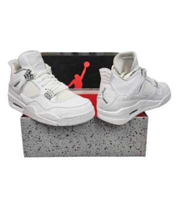 Nike Air Jordan 4 Retro Metallic Silver CT8527-100 Size 8 New With Box