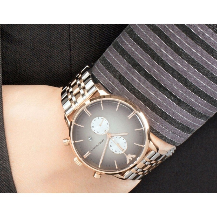 EMPORIO ARMANI GIANNI AR1721 TWO-TONE SILVER/ROSE GOLD  display picture 1