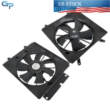 For Honda CR-V 2002-2006 2.4L Radiator & AC Condenser Cooling Fan Assembly Pair