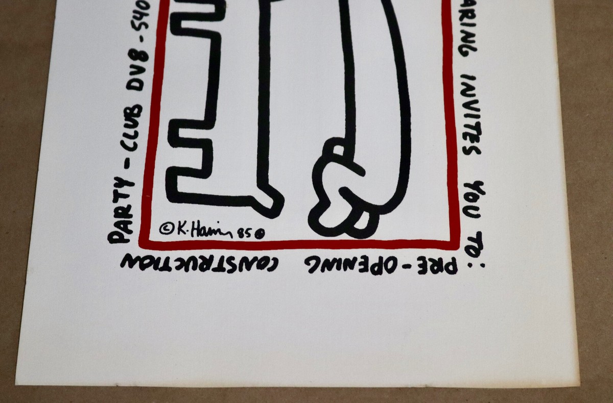 Keith Haring Street Art Silkscreen Invitation Club DV-8 DV8 San 