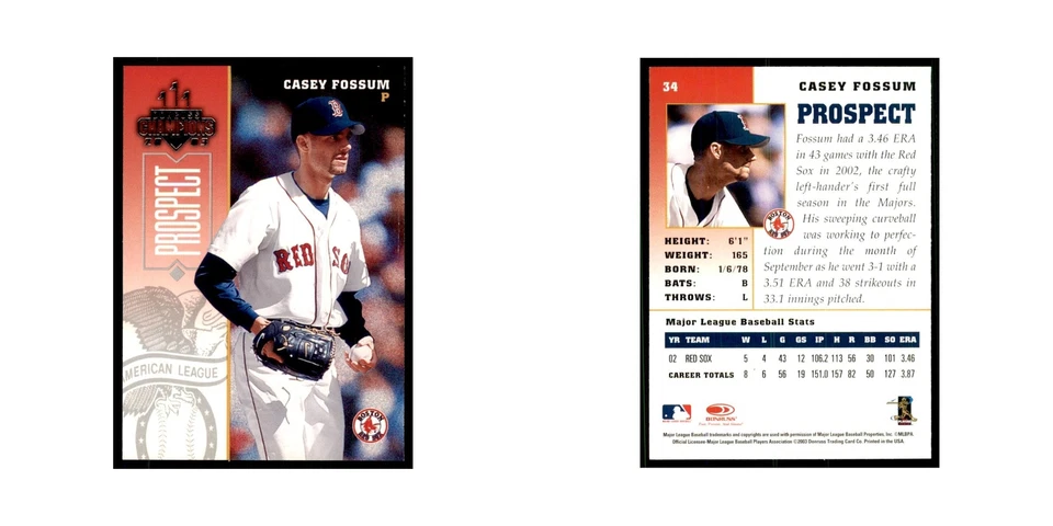 2003 Donruss Champions Casey Fossum Baseball Cards #34 - Image 3 of 3