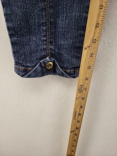 You Nique Girls Pants Blue 5 Youth Sailor Style High Waist Stretch Capris Ankle - Picture 6 of 18