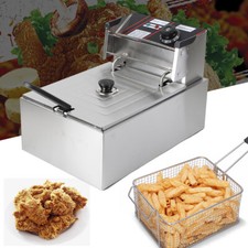 5.5L Elektrische Edelstahl Friteuse Fritöse Fryer Gas Deep Fryer Fritteuse 2500W
