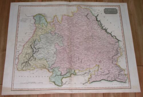 1816 THOMSON ANTIKE KARTE BAYERN MÜNCHEN BADEN DEUTSCHLAND SÜDLICH DER MAYNE - Bild 1 von 12