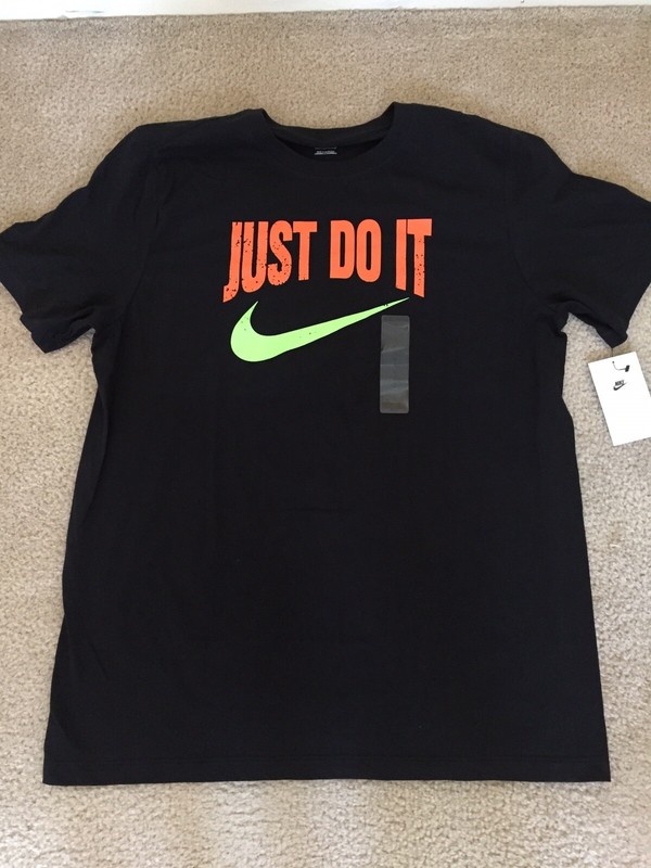 **BRAND NEW** Men Nike Just Do It Standard Fit Crew Neck T-shirt Black Sz Large