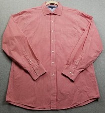 Tommy Hilfiger Button Up Shirt Men s 16 34 35 Large Red White Gingham Check
