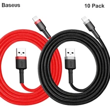 10 PCS Baseus Data Cable Charger Cord for iPhone XR XS 11 12 13 14 Pro Max SE 8