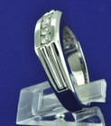 0.55 ct 14k Solid White Gold Mens Men's Natural Diamond Ring 4 Stone Channel Set — photo 2