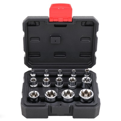 14Pcs E Type Torx Star Female Bit Socket Set Wrench Sockets E4-E24 Repair To-qp