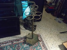 Vintage ORNATE BRASS UMBRELLA CANE STAND 18" W/ Patina 
