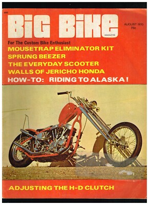 BIG BIKE AUGUST 1970 CONTENTS 70's KNUCLEHEAD PANHEAD CUSTOM