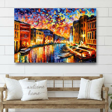 Leonid Afremov VENEZIA GRAND CANAL 30"x24" EDIZIONE LIMITATA GICLÉE ORIGINALE
