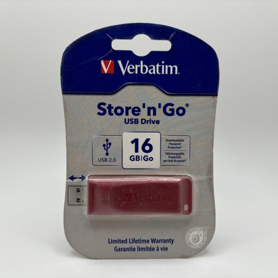 *SEALED* Verbatim Store  N  Go 16GB Red USB Drive - Some Wear On Package - NEW