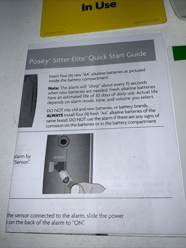 Posey Sitter Elite Restraint Free Fall Monitor Patient Alarm 8345 - Picture 10 of 16