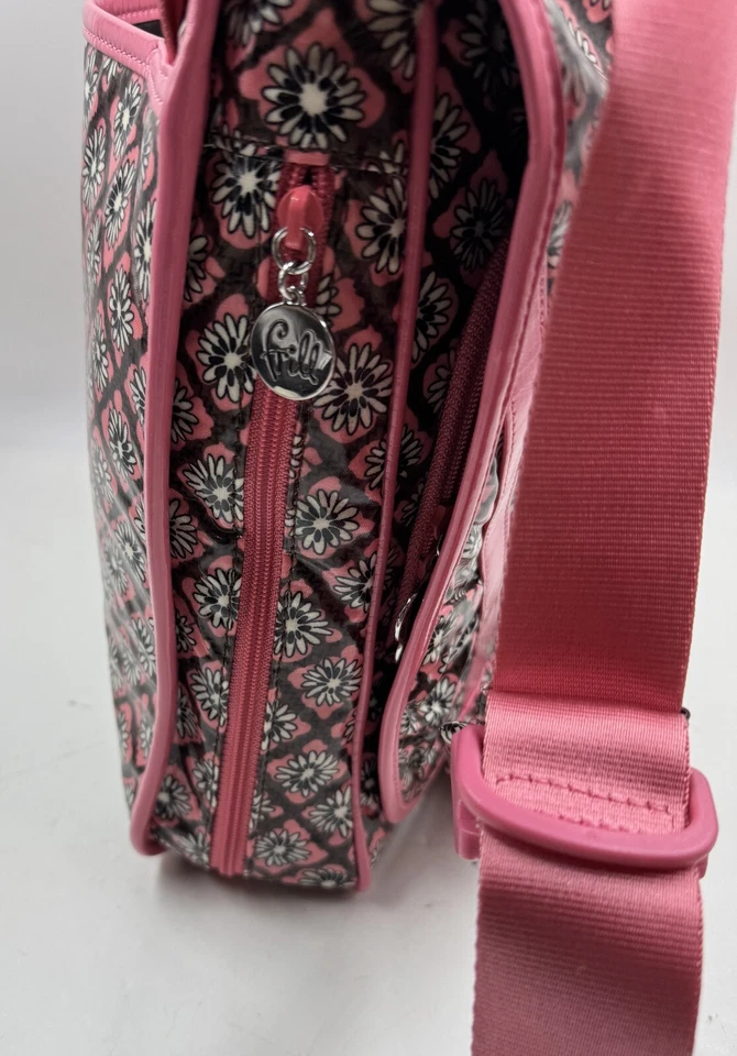 Vera Bradley Frill Women's Handbag Pink Floral Adjustable Strap Messenger Bag - Image 3 of 4