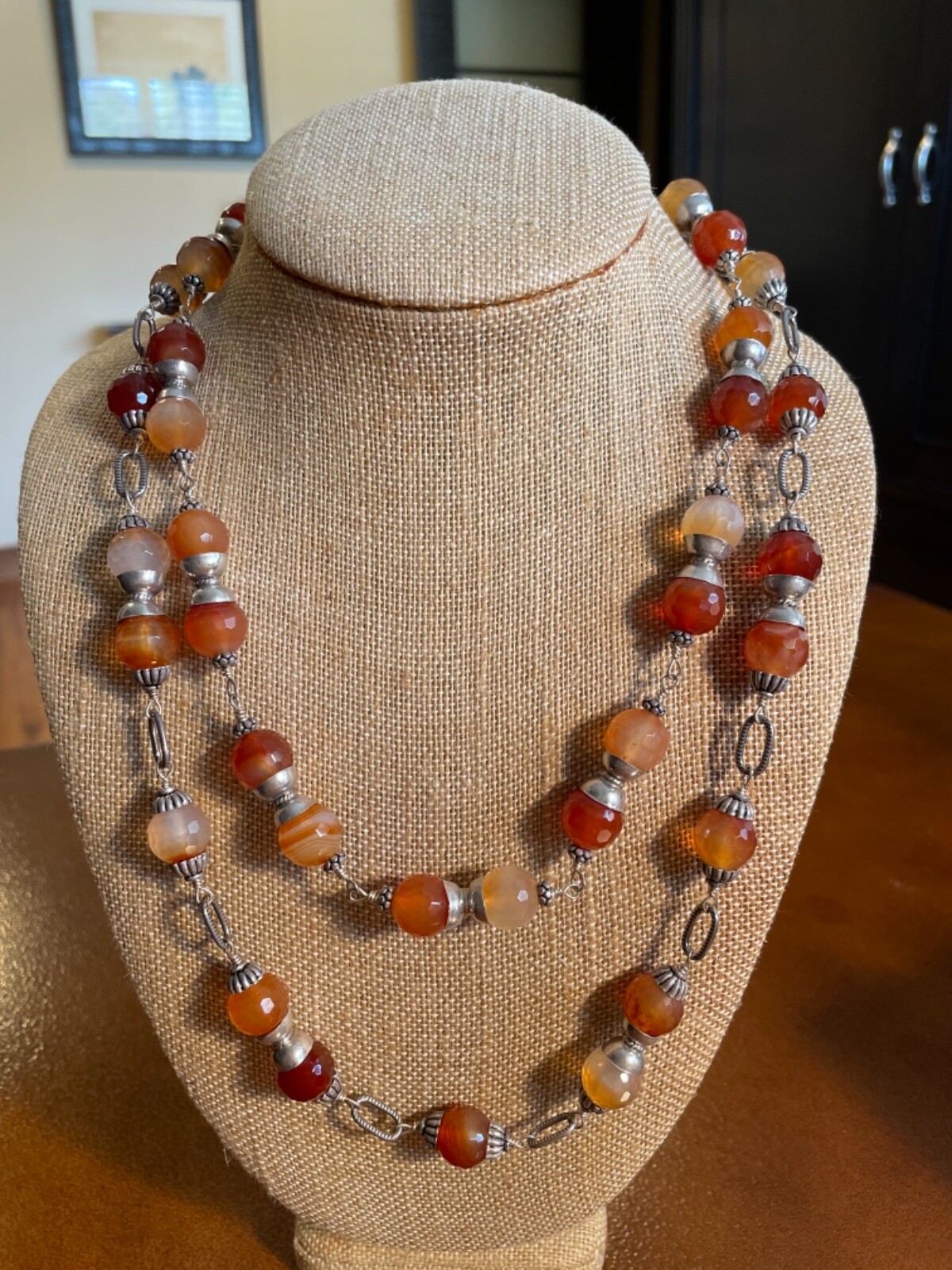 Carnelian Sterling Silver Modern Statement Strand… - image 11