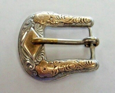 Vintage Unbranded Sterling Silver 10K Gold Ranger Belt 