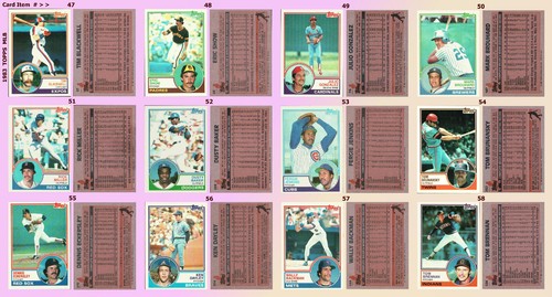 UPICK 1981-85 Topps MLB Cards, $0.99ea. + a "1 Time" S&H of just $0.30, VG+ /EX+ - Picture 5 of 10