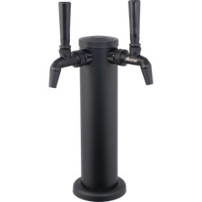 KOMOS&reg; Matte Black Double Draft Tower With NukaTap Faucets w/ Duotight Fittings