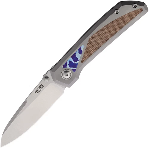 Pena Knives Mula Titanium & Brown Micarta Folding M390 Sheepsfoot Knife E65