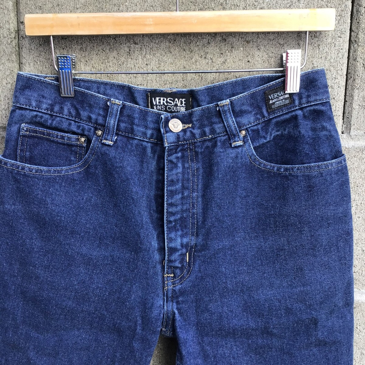 Vintage Versace jeans couture blue denim jean shorts jorts