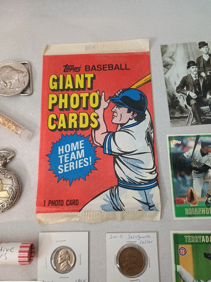 Collectible Coins Football & Baseball Cards Pocket Watch+ More Junk