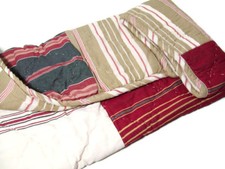 Pottery Barn Multi Color Stripe Patchwork Quilted Standard Pillow Cover Sham New