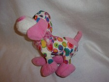 Walmart Pink White Multi-Color Circle Polka Dots Puppy Dog Stuffed Plush Animal